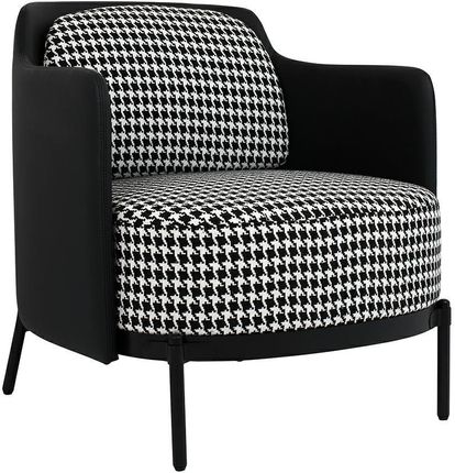 Wygodny fotel VENICE BLACK czarny  / pepitka / tkanina / ekoskóra