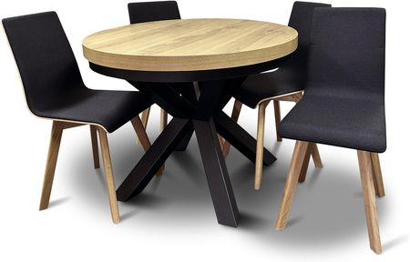 Wioleks Stół Z Krzesłami Fi 100 + 2×40cm Loft + 4 Krzesła Luka