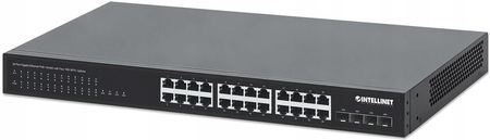 Intellinet Switch Niezarządzalny 24X 10/100/1000 Mbps Poe+ 370W + 4X Sfp+ 10G Uplink, Rack 19&Quot; (561761)