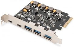 Digitus Kontroler Usb 3.1 Pcie - 2X C / 3X A Gen.2 10Gbps, Chipset Asm1142 (DS30222)