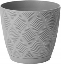 Form-Plastic Gal-Doniczka Flow Petit Z Podst. 15cm Platyna Odcienie Szarości I Srebra