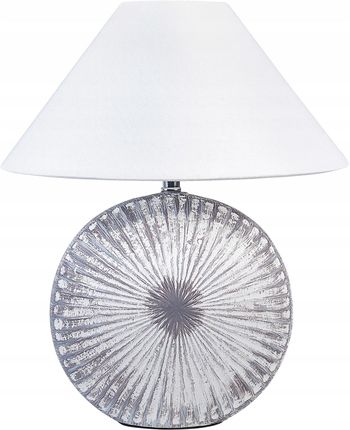 Beliani Lampa Stołowa Lampka Nocna Ceramiczna Szara