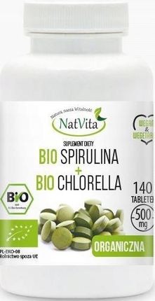 Natvita Bio Spirulina Chlorella 140tabl.