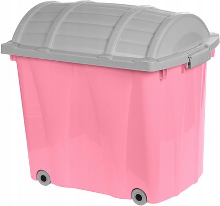 ARTGOS - Pojemnik na zabawki - Kufer wysoki - różowy - 58x37x50 cm