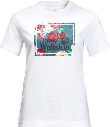 Damska Koszulka Jack Wolfskin Flower Logo T W 1808341-5018 – Biały