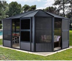 Sojag Altana Ogrodowa 3,8X3,8m Zamykana Z Oknami I Moskitierami Czarna