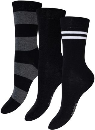 3PACK Zestaw bawełnianych skarpetek w kolorowe paski FOOTSTAR, cienkie Oeko-TeX®