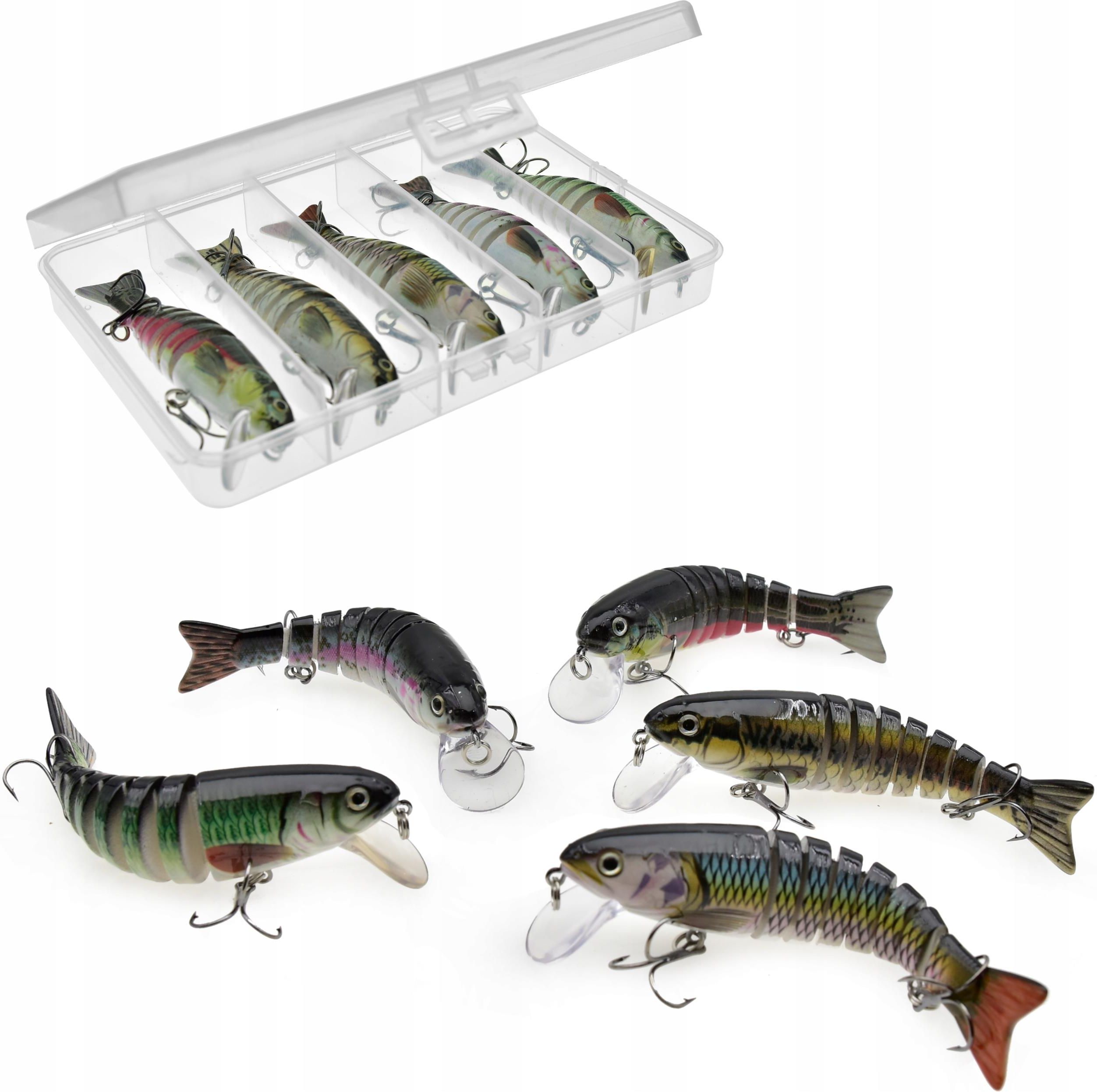 Mircale Fish Miracle Fish Zestaw 5 X Wobler Łamany Na Szczupaka + Pudełko MF2108 ...