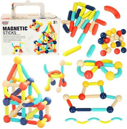 Klocki magnetyczne dla małych dzieci 64 elementy w pudełku
