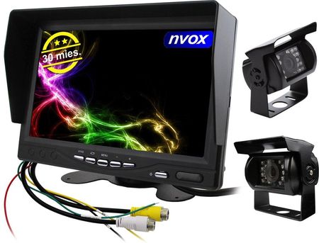 Monitor samochodowy lcd 7cali 4pin 12v 24v oraz 2 kamery NVOX