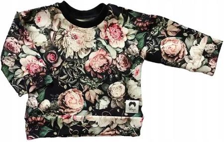 Bluza kwiaty na czerni rozmiar 152