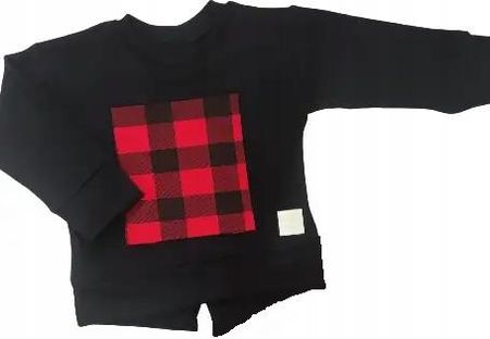 Bluza kratka czerwono czarna rozmiar 146