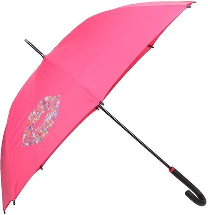 Parasol długi damski Doppler Fiber Flex Kiss automatyczny z filtrem UV różowy