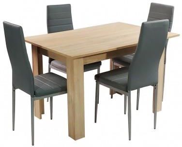 Bm Design Zestaw Stół Modern 120 Sonoma I 4 Szare Krzesła Nicea (BM00249)