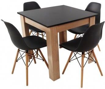 Bm Design Zestaw Stół Modern 80 Bs I 4 Krzesła Milano Czarne (BM01170)