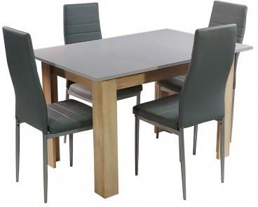 Bm Design Zestaw Stół Modern 120 Gs I 4 Szare Krzesła Nicea (BM01430)