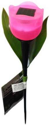 Gardenic Lampa Solarna Wbijana Ogrodowa Tulipan Różowy 30cm 960916