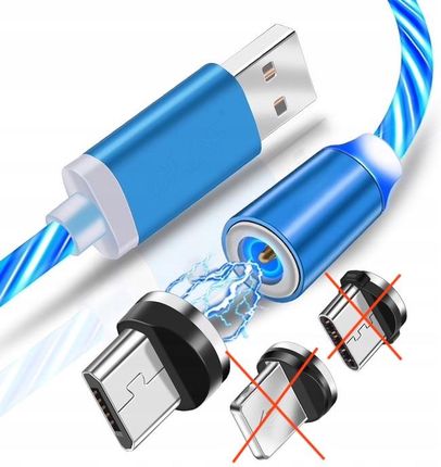 4World Kabel Do Ładowania Magnetyczny Świecący Micro Usb