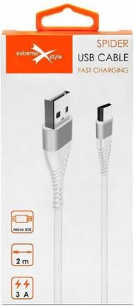 Extremestyle Kabel Spider Microusb 2M Biały