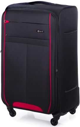 Duża walizka miękka XL Solier STL1311 czarno-czerwona