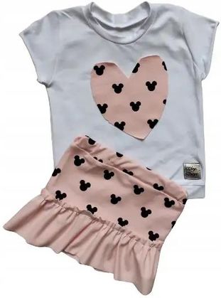 Komplet letni myszki na różowym rozmiar 98