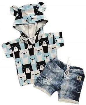 Komplet letni misie z jeans rozmiar 152