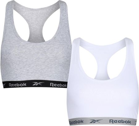 Reebok Biustonosz Frankie Mix Crop Top 2 Pack Biały Szary