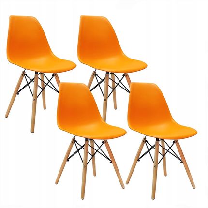 Bm Design 4 Krzesła Dsw Milano Pomarańczowe Skandynawskie (BM00161)