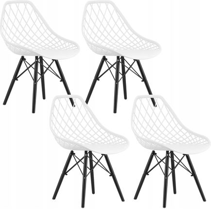 Muf-Art 4 Krzesła Sakai Białe / Nogi Czarne (3782)