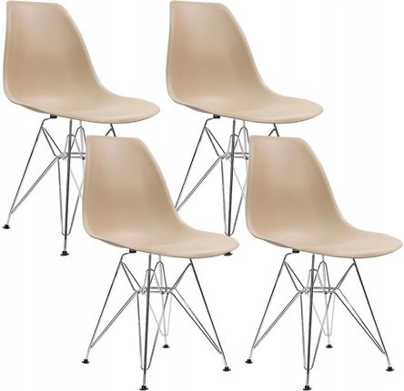 Bm Design 4 Krzesła Dsr Milano Beżowe Noga Metal (BM00440)