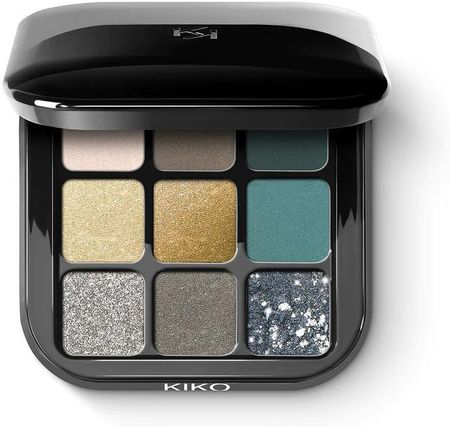 Kiko Milano Glamour Multi Finish Eyeshadow Palette Paleta 9 Cieni Do Powiek O Różnym Wykończeniu 06 Green Vibes