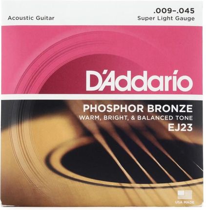 D'Addario EJ23 Phosphor Bronze Acoustic 09-45 - struny do akustyka
