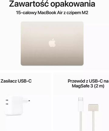 Laptop Apple MacBook Air 15,3 M2/8GB/256/MacOS Księżycowa poświata