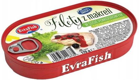 Evrafish Makrela Filet Oliwki Kapary Konserwa 170g
