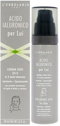 Krem L'Erbolario Acido Ialuronico Per Lui 24H Z 3 z Cząsteczkowym Kwasem Hialuronowym nawilżający I Matujący na dzień 50ml