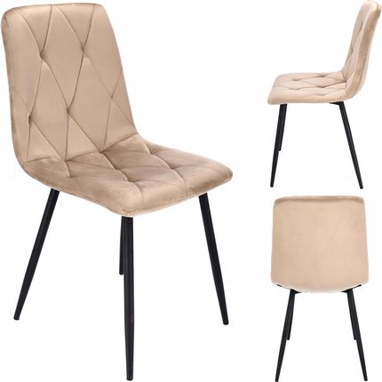 Krzesło PIADO tapicerowane welurowe beżowe (skręcane nogi)