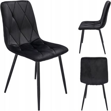 Krzesło PIADO tapicerowane welurowe czarne (skręcane nogi)