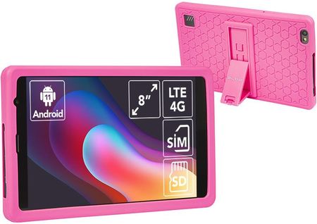 Tablet BLOW 8" PlatinumTAB8 V2 4G LTE WiFi GPS Bluetooth Android 12 + różowe etui