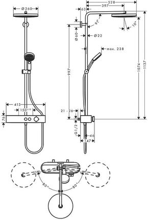 Hansgrohe Pulsify S 260 1Jet Z Showertablet Select 400 Czarny Mat (24220670) - zdjęcie 3