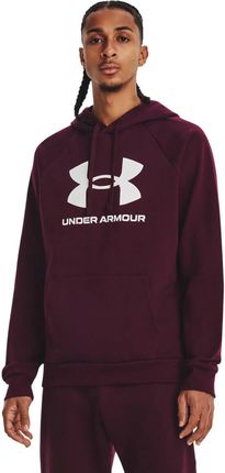 Męska bluza nierozpinana z kapturem Under Armour UA Rival Fleece Logo HD - bordowa