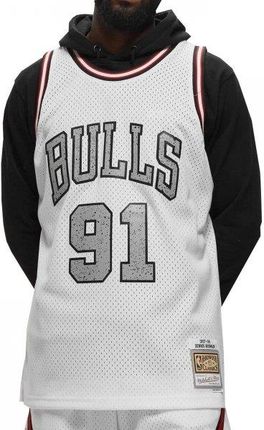 Mitchell &amp; Ness koszulka męska NBA Cracked Cement Swingman Jersey Bulls 1997 Dennis Rodman TFSM5934-CBU97DRDWHIT