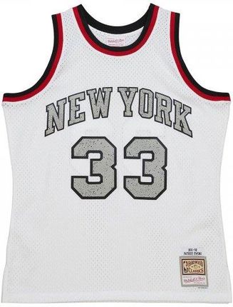 Mitchell &amp; Ness koszulka męska NBA Cracked Cement Swingman Jersey Knicks 1991 Patrick Ewing TFSM5934-NYK91PEWWHIT