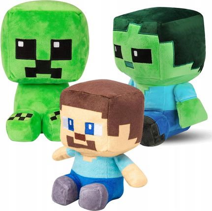 Toys Minecraft Maskotka Zestaw 3W1 Creeper Steve Zombie