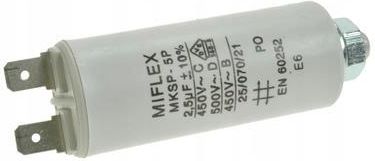 Miflex Kondensator Rozruchowy Silnikowy 2,5Uf 450V Konekt