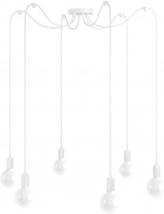 Biała Lampa Pająk Loft Multi Metal Line X6 Wisząca (Lmmlx6B116)