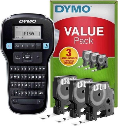 Dymo - Drukarka Etykiet Lm 160 Value Pack+3Xs0720530 Taśma D1 Czarna/Biała 12Mm (2142267)