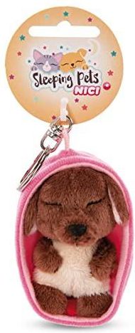 NICI Porte-clés Sleeping Pets – Chiot Endormi Ultra Mignon En Peluche – Cadeau Tendresse Pour Anniversaire, Naissance Ou Juste Pour Faire Plaisir