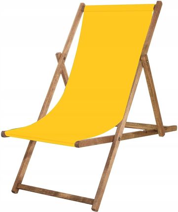 Springos Drewniany Leżak Plażowy Leżaki Impregnowane Pl Żółty 58cm