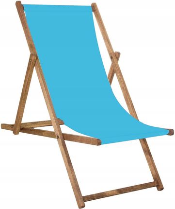 Springos Drewniany Leżak Plażowy Leżaki Impregnowane Pl Niebieski 58cm