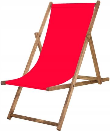 Springos Drewniany Leżak Plażowy Leżaki Impregnowane Pl Czerwony 58cm